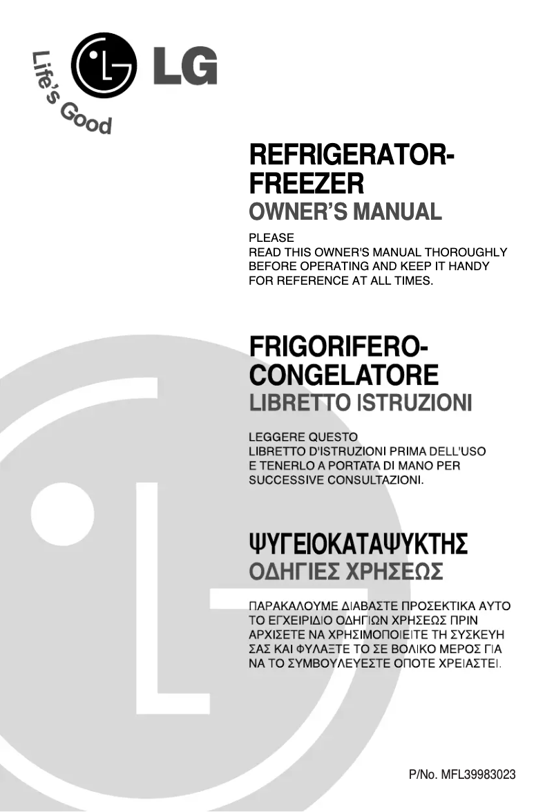 Page 1 de la notice Manuel utilisateur LG GN-B492YVCA