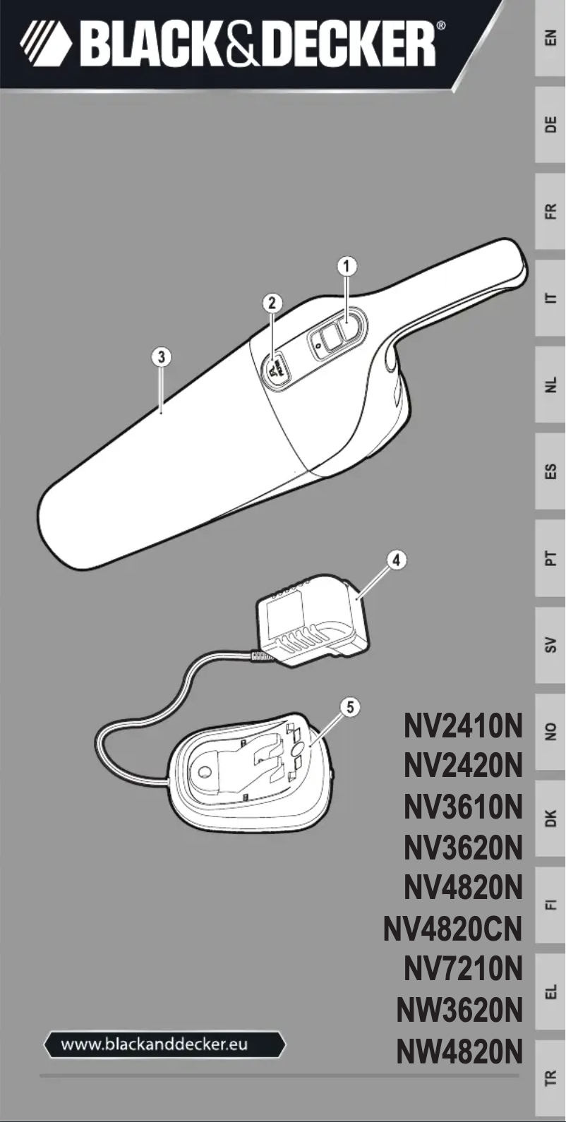 Page 1 de la notice Manuel utilisateur Black & Decker Dustbuster NV2420N