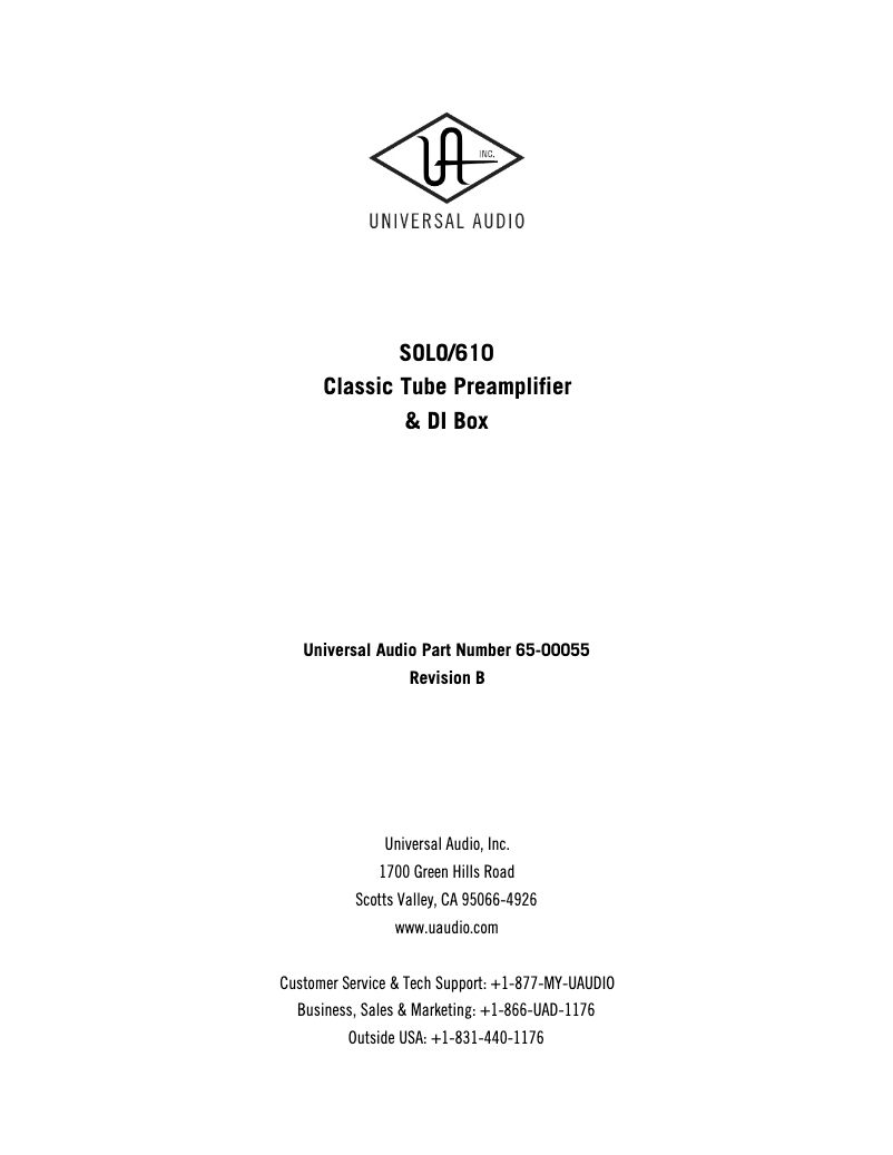 Image de la première page du manuel de l'appareil Solo/610