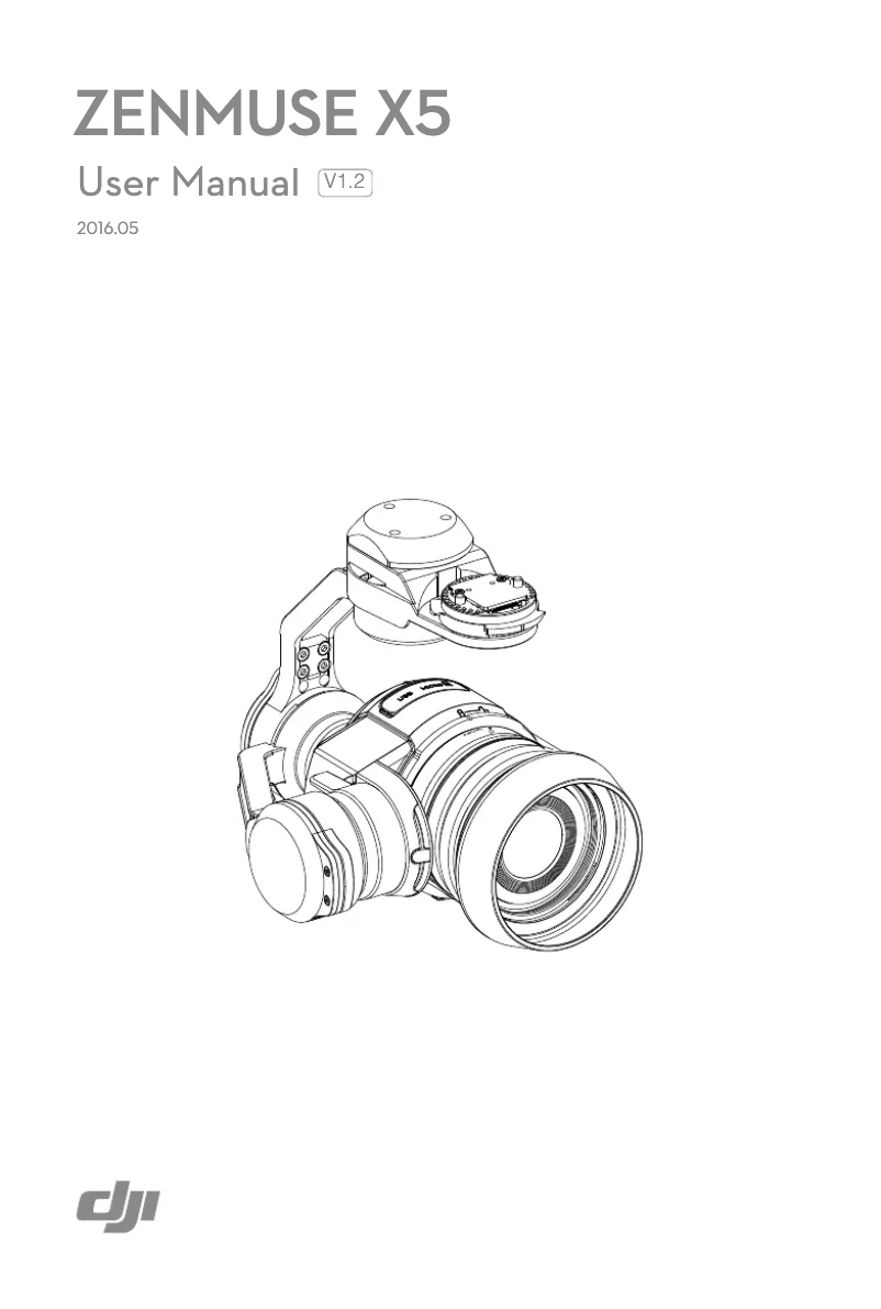 Image de la première page du manuel de l'appareil Zenmuse X5