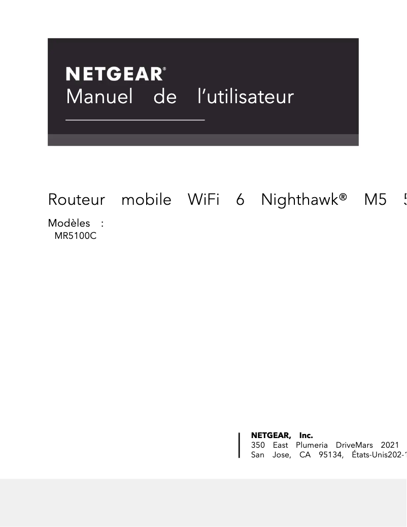 Image de la première page du manuel de l'appareil Nighthawk MR5100C