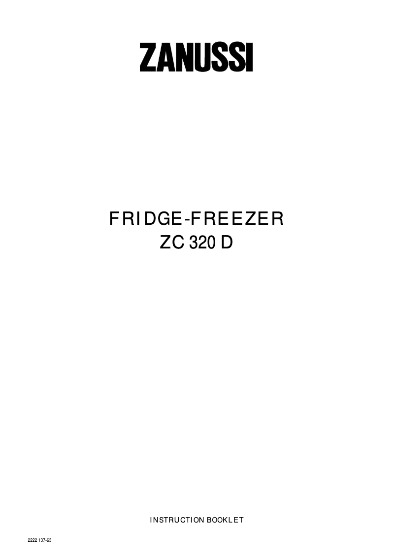 Image de la première page du manuel de l'appareil ZC320D