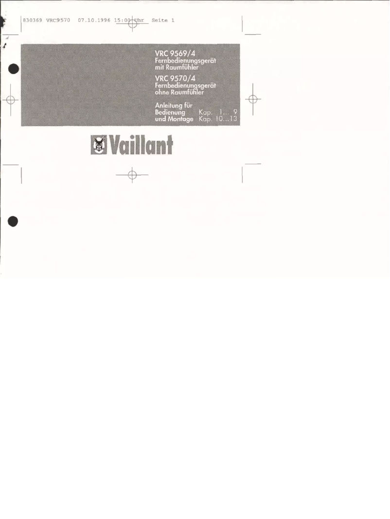 Page 1 de la notice Manuel utilisateur Vaillant VRC 9570