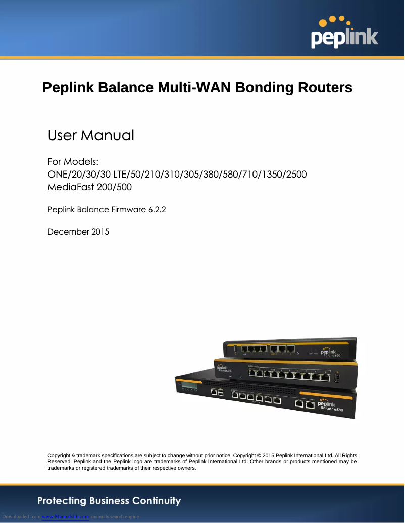 Page n°1 - Manuel utilisateur Peplink Balance 20