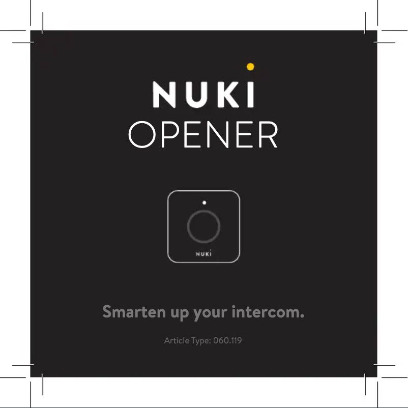 Page 1 de la notice Manuel utilisateur Nuki Opener