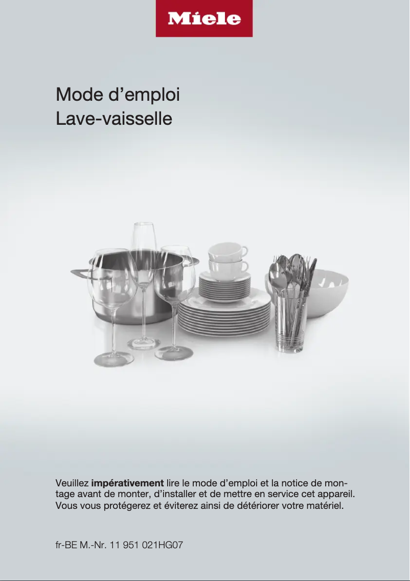 Page n°1 - Manuel utilisateur Miele G 7200 SC