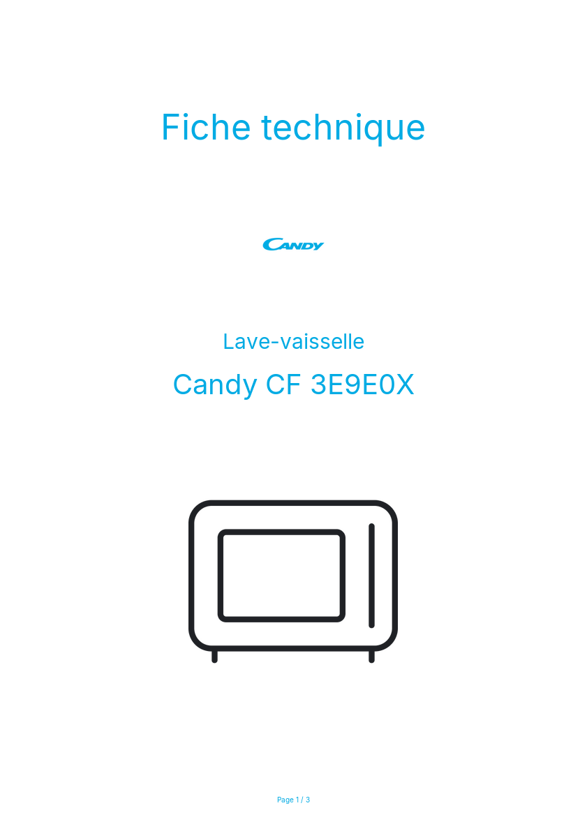 Image de la première page du manuel de l'appareil CF 3E9E0X