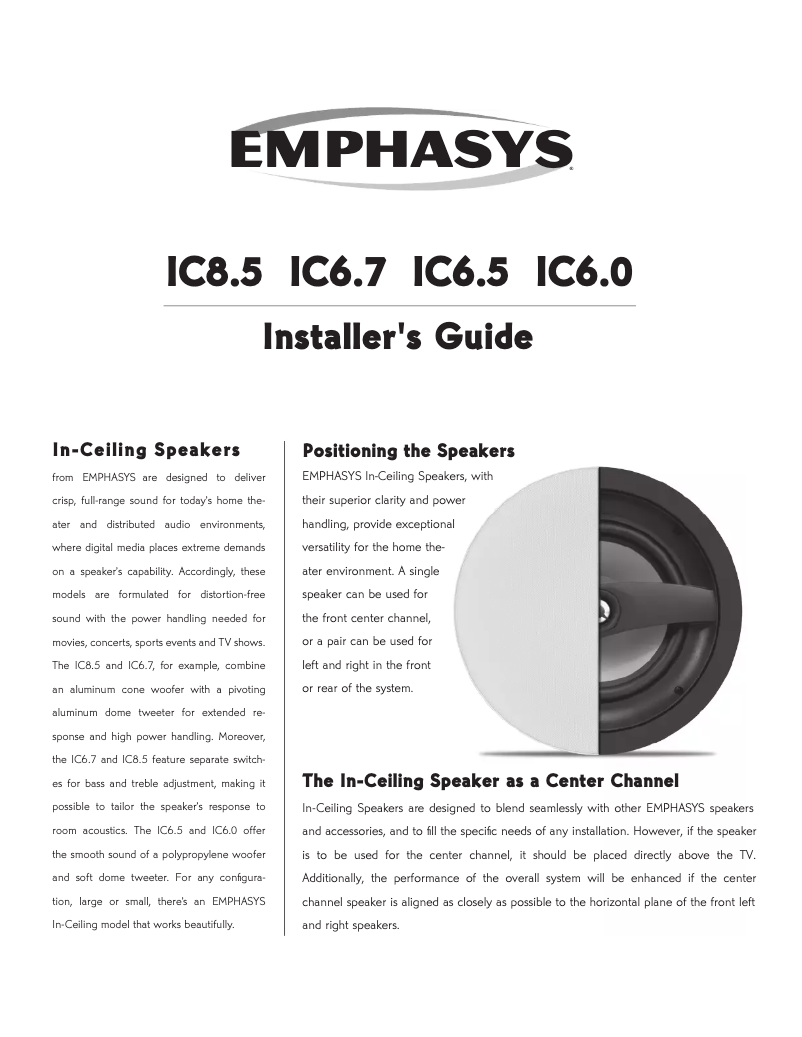 Page 1 of the manual User Manual Emphasys IC6.2