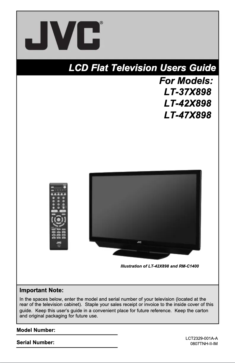 Page 1 de la notice Manuel utilisateur JVC LT-42X898