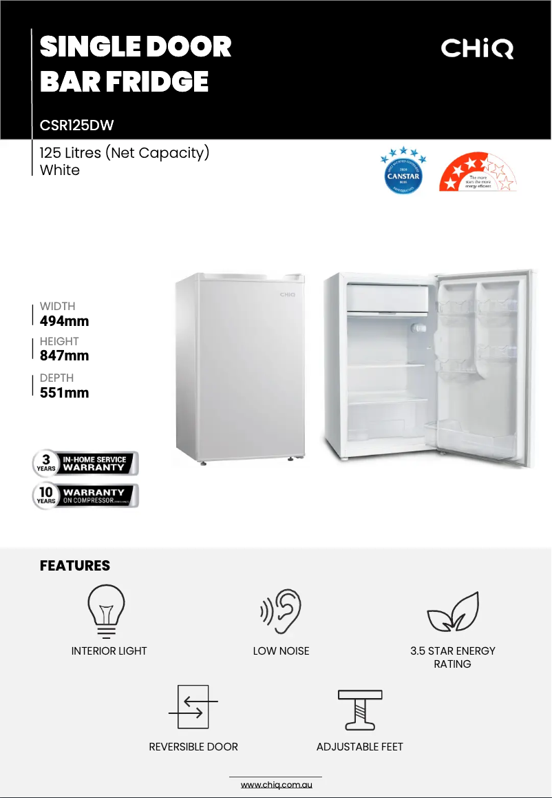 Imagen de la primera página del manual del dispositivo CSR125DW