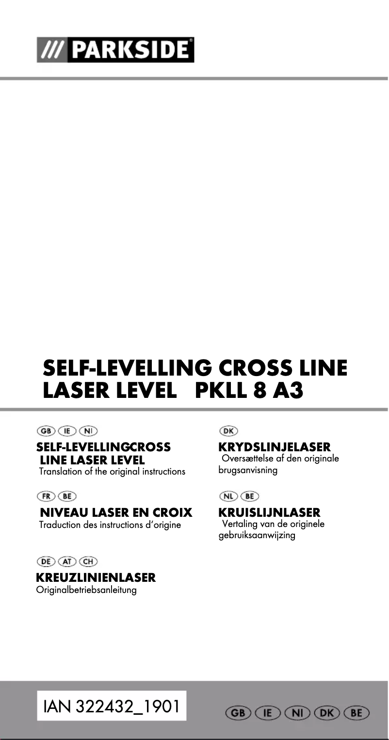 Page 1 de la notice Manuel utilisateur Parkside PKLL 8 A3