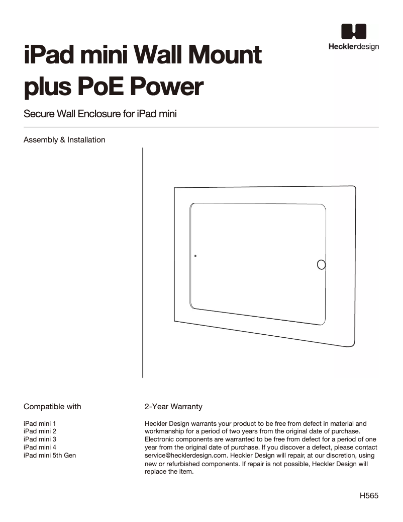 Image de la première page du manuel de l'appareil H565-GW
