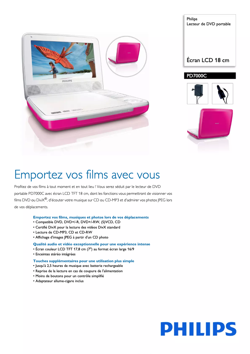 Image de la première page du manuel de l'appareil PD7000C