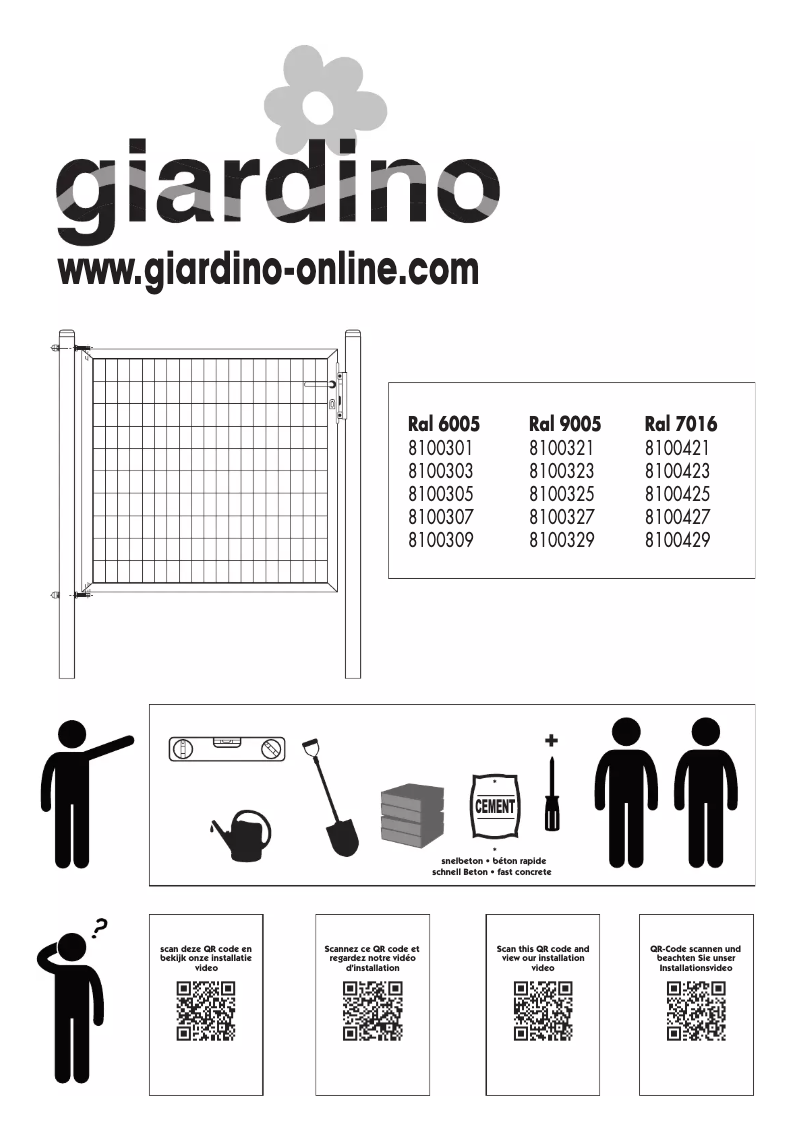 Page n°1 - Manuel utilisateur Giardino 8100309