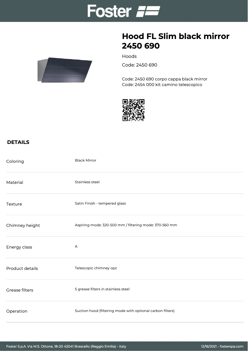 Página 1 del manual Manual de usuario Foster FL Slim 2450 690