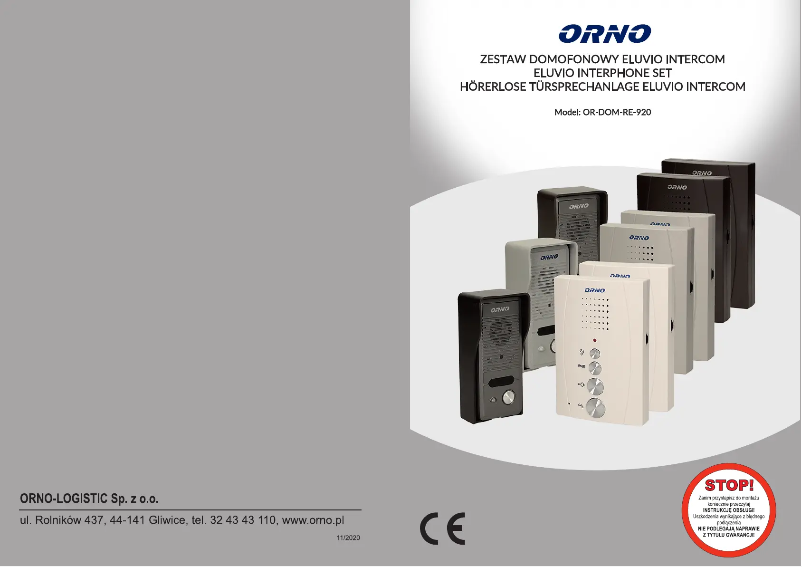 Imagen de la primera página del manual del dispositivo OR-DOM-RE-920