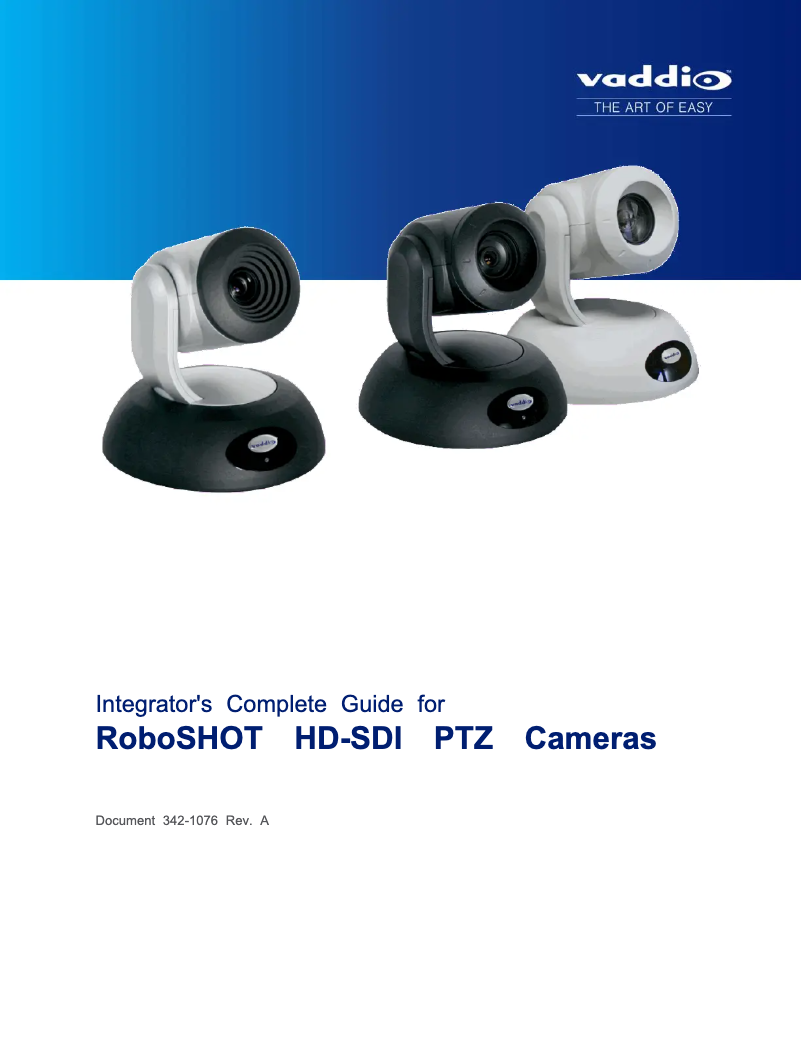 Page 1 de la notice Manuel utilisateur Vaddio RoboSHOT 12 HD-SDI