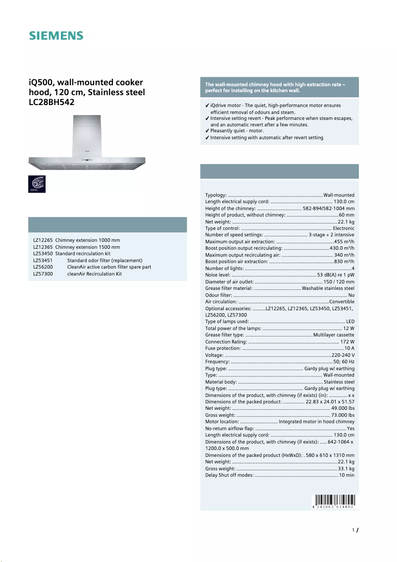 Image de la première page du manuel de l'appareil LC28BH542