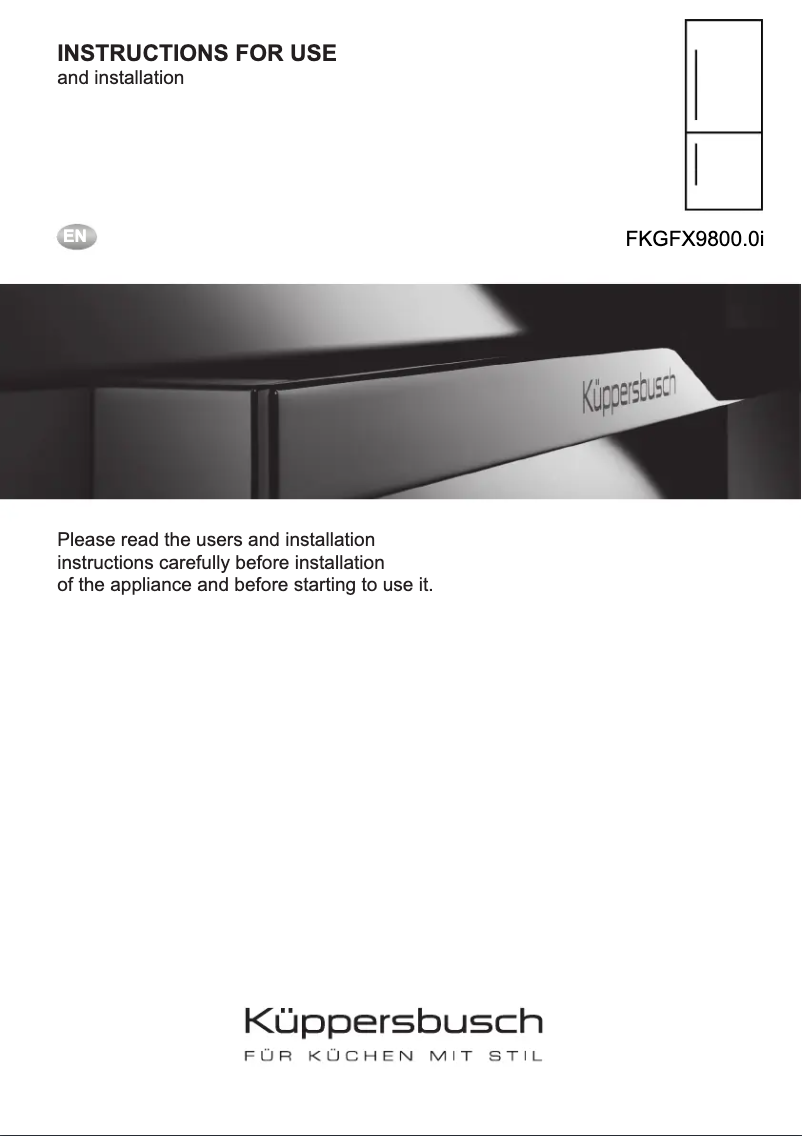 Image de la première page du manuel de l'appareil FKGFX9800.0i