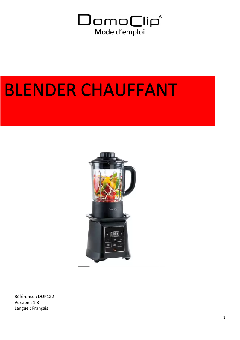 Image de la première page du manuel de l'appareil DOP122