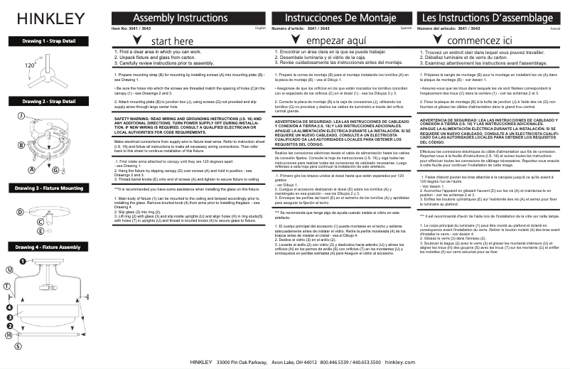 Page n°1 - Manuel utilisateur Hinkley Lighting Harper 3641BK