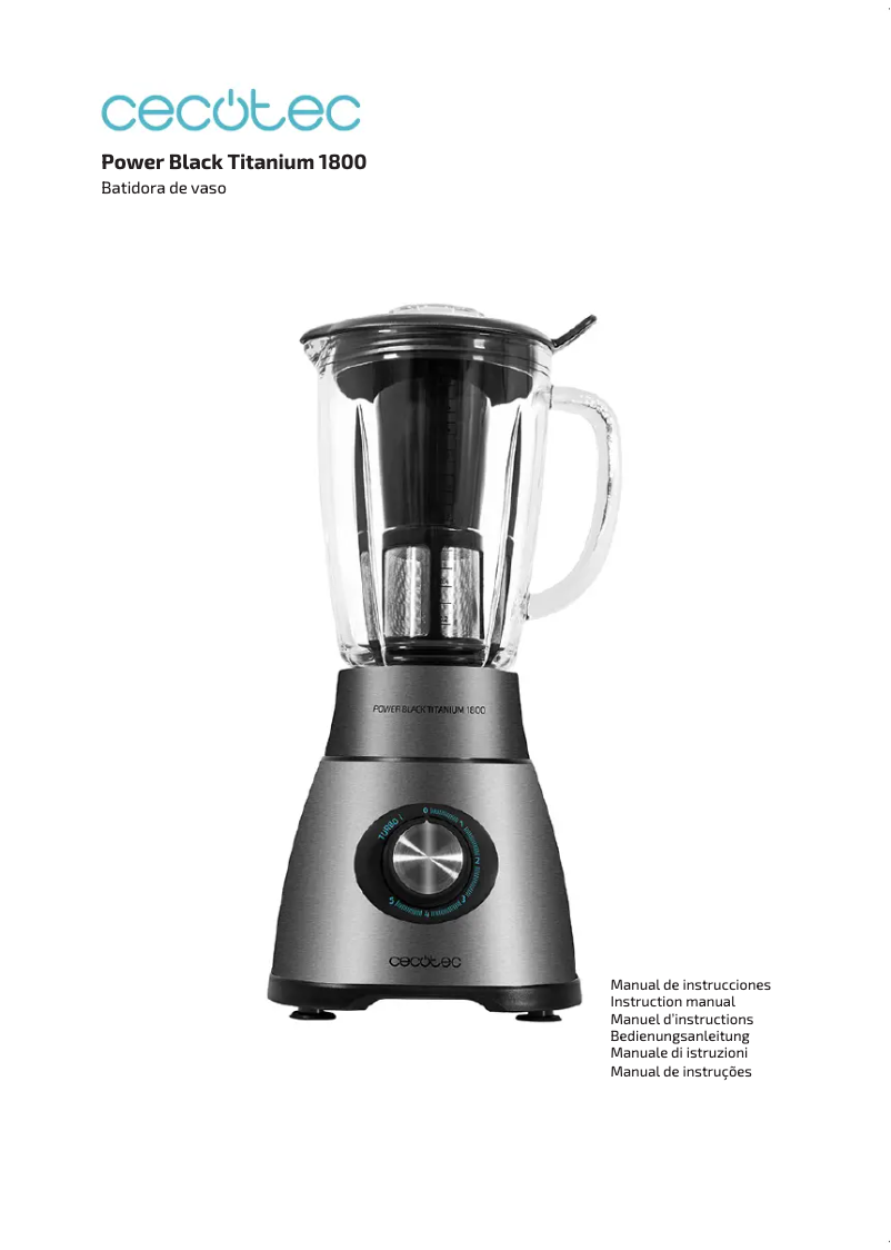 Page 1 de la notice Manuel utilisateur Cecotec Power Black Titanium 1800