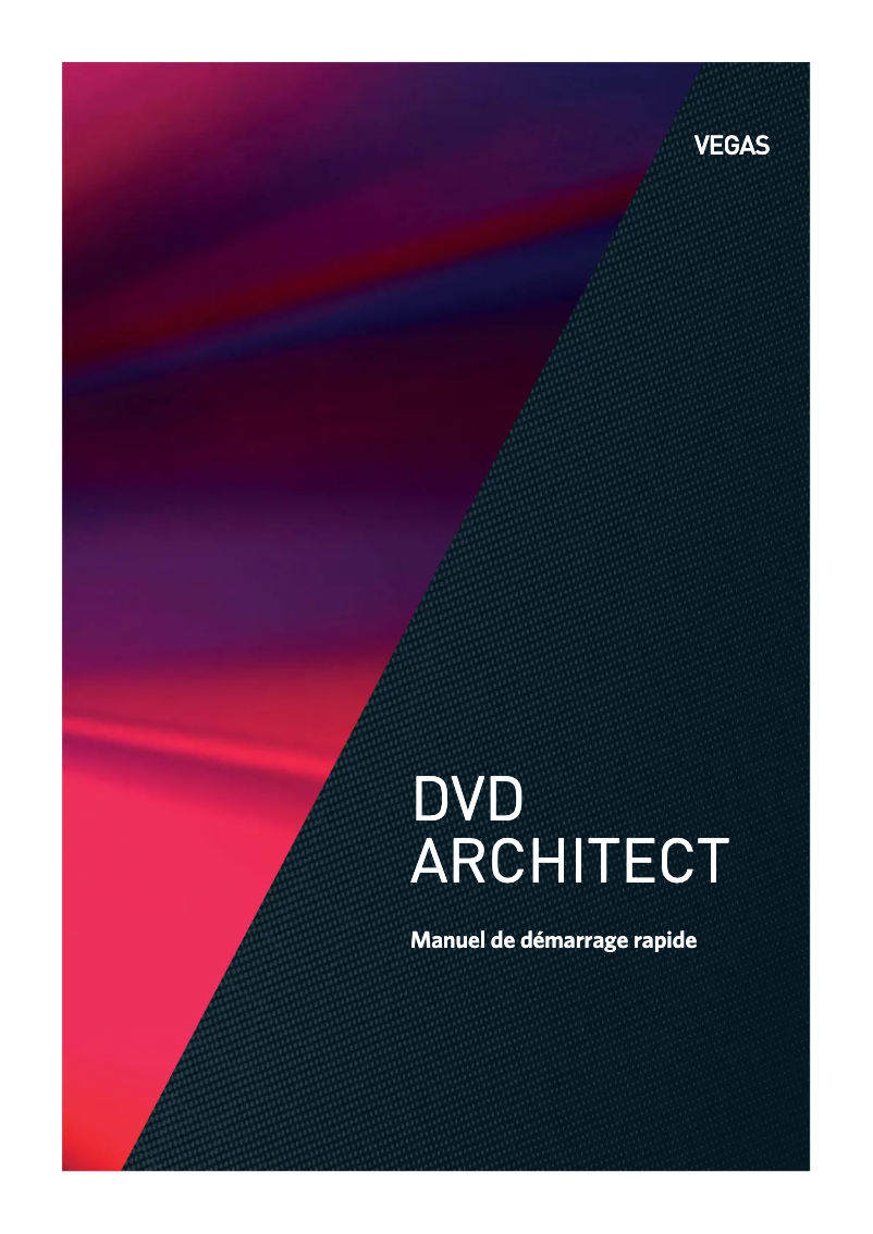 Image de la première page du manuel de l'appareil Vegas DVD Architect