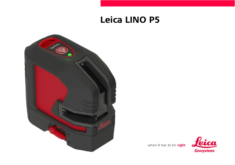 Image de la première page du manuel de l'appareil Lino P5