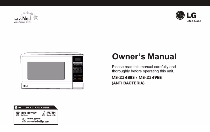 Page 1 de la notice Manuel utilisateur LG MS2329H