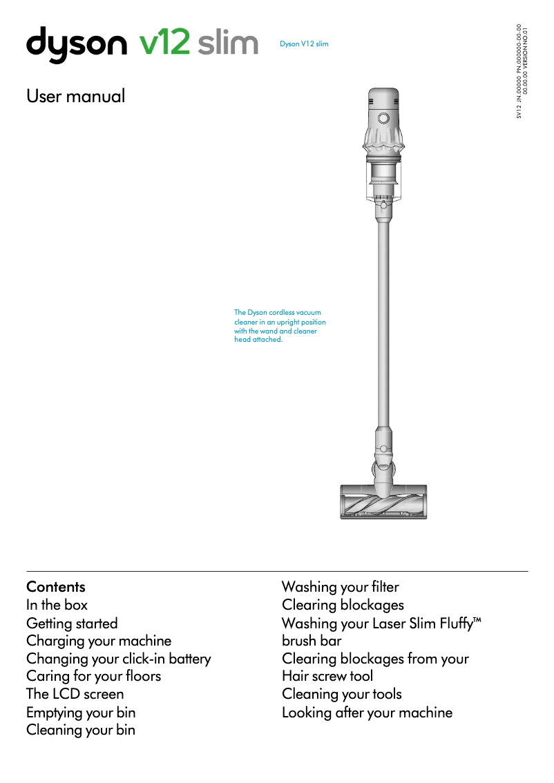 Page n°1 - Manuel utilisateur Dyson V12 Slim