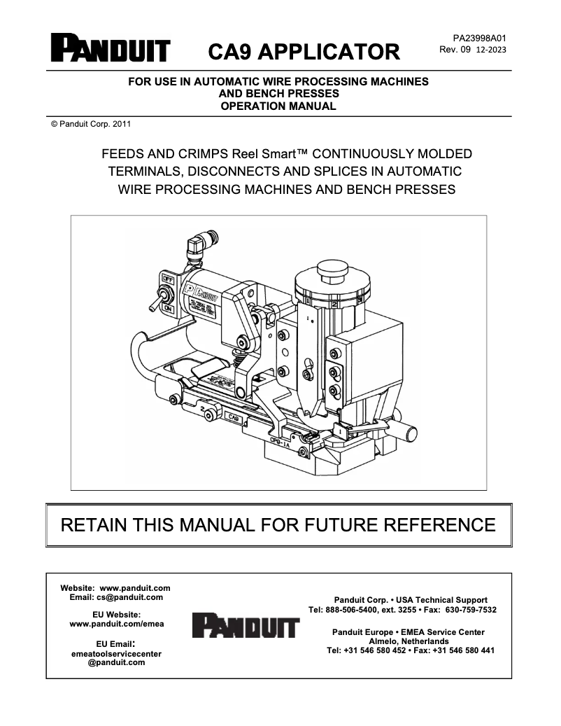 Page n°1 - Manuel utilisateur Panduit CA9