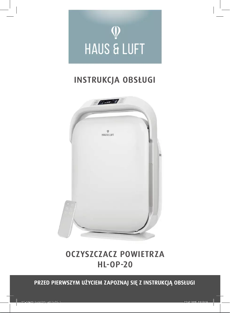 Page n°1 - Manuel utilisateur Haus & Luft HL-OP-20