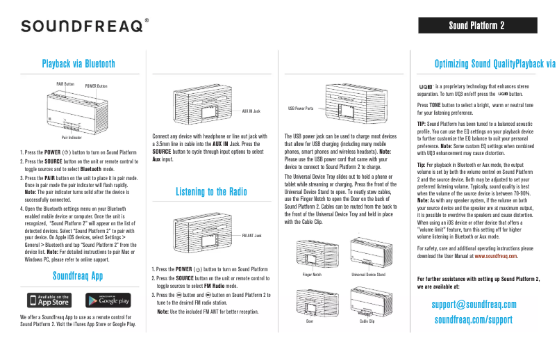 Página 1 del manual Manual de usuario Soundfreaq Sound Platform 2