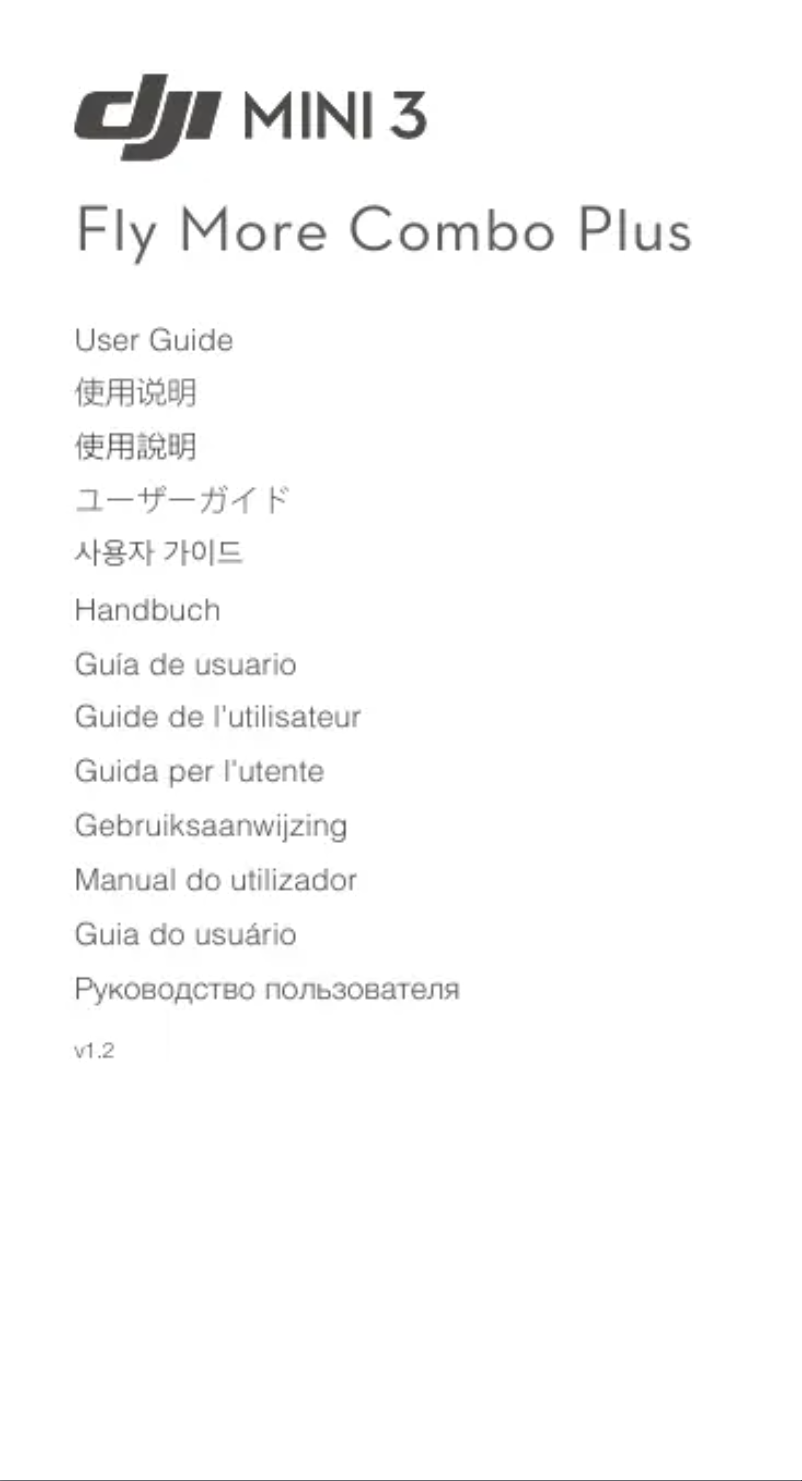 Image de la première page du manuel de l'appareil Mini 3 Fly More Combo Plus