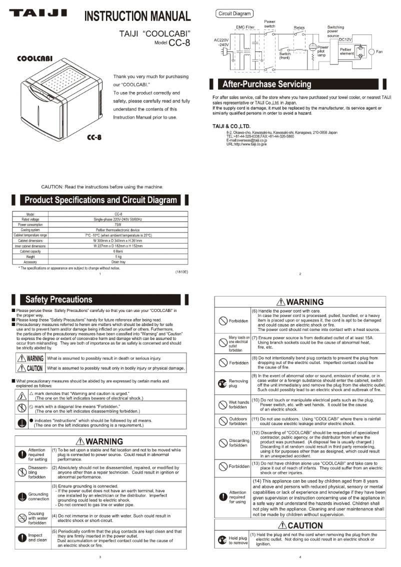 Image de la première page du manuel de l'appareil CC-8