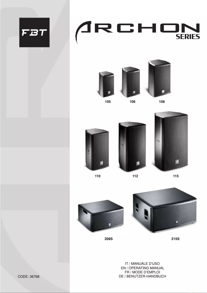 Página 1 del manual Manual de usuario FBT ARCHON 106