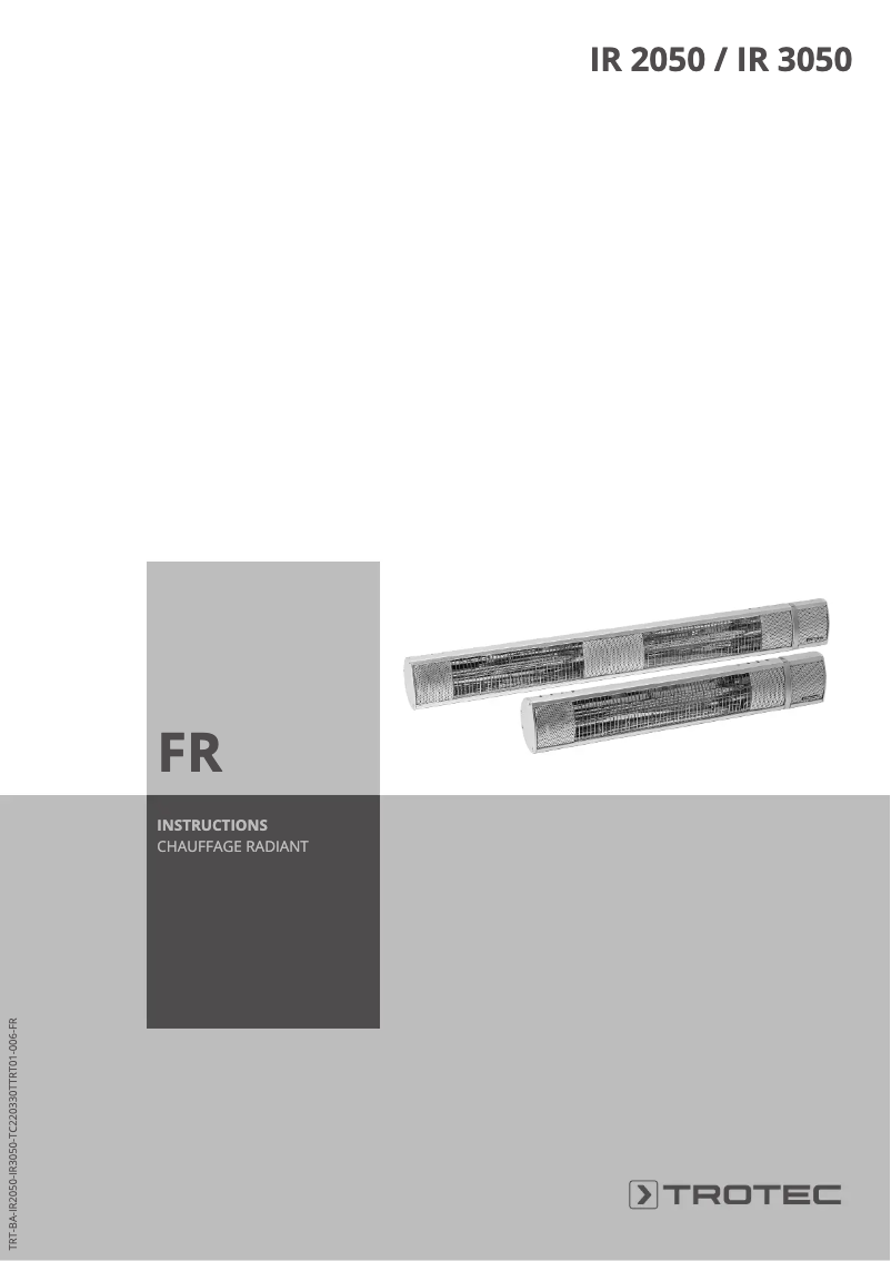 Page 1 de la notice Manuel utilisateur Trotec IR 3050