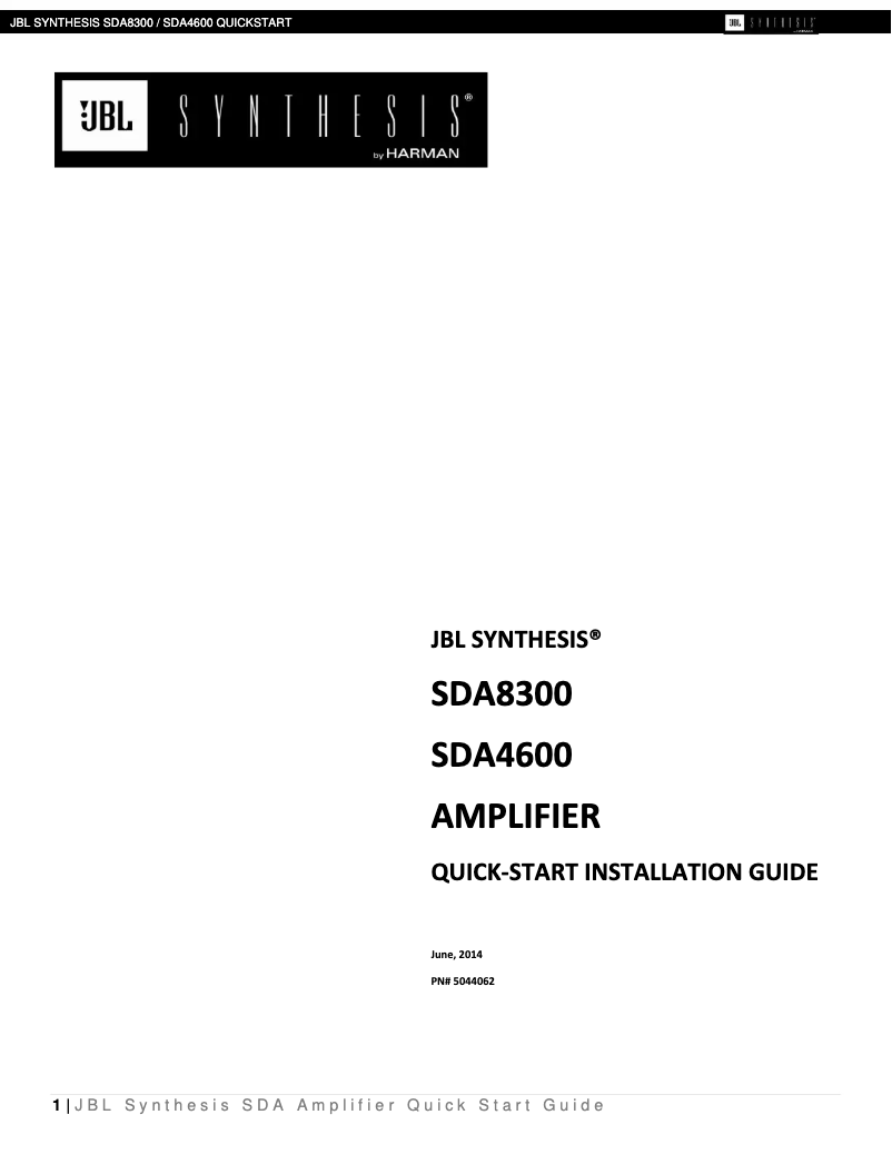 Image de la première page du manuel de l'appareil Synthesis SDA4600