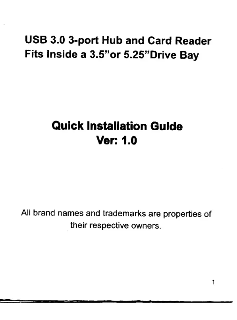 Image de la première page du manuel de l'appareil SY-HUB50046