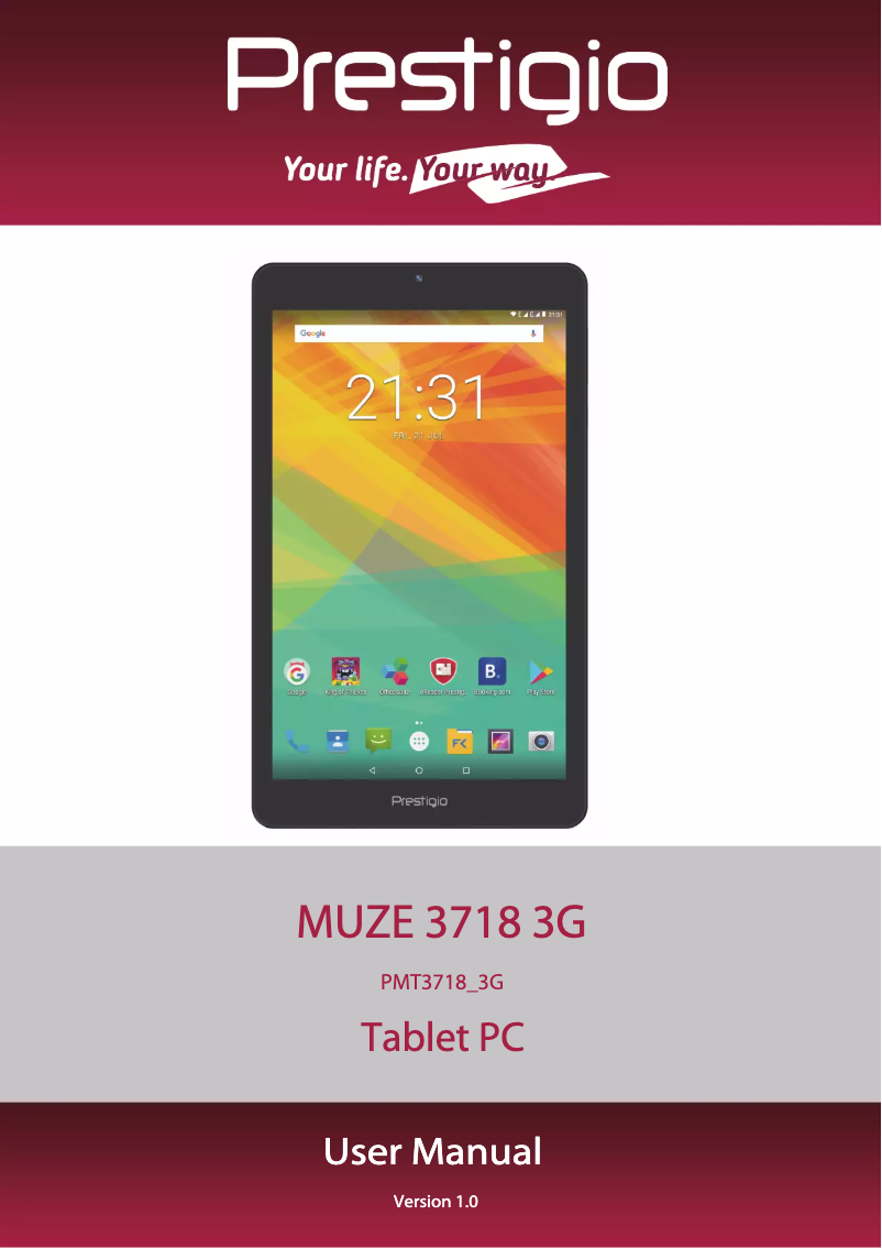 Page n°1 - Manuel utilisateur Prestigio MUZE 3718 3G