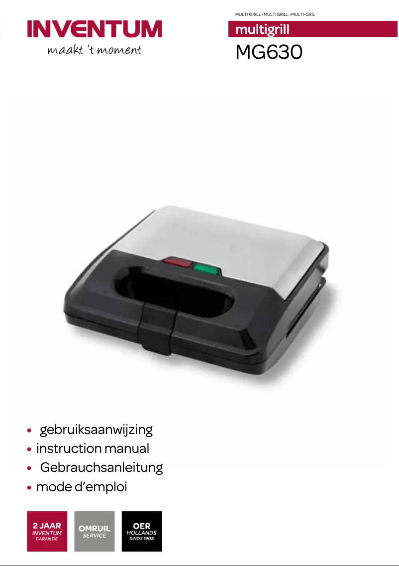 Page n°1 - Manuel utilisateur Inventum Multigrill MG630
