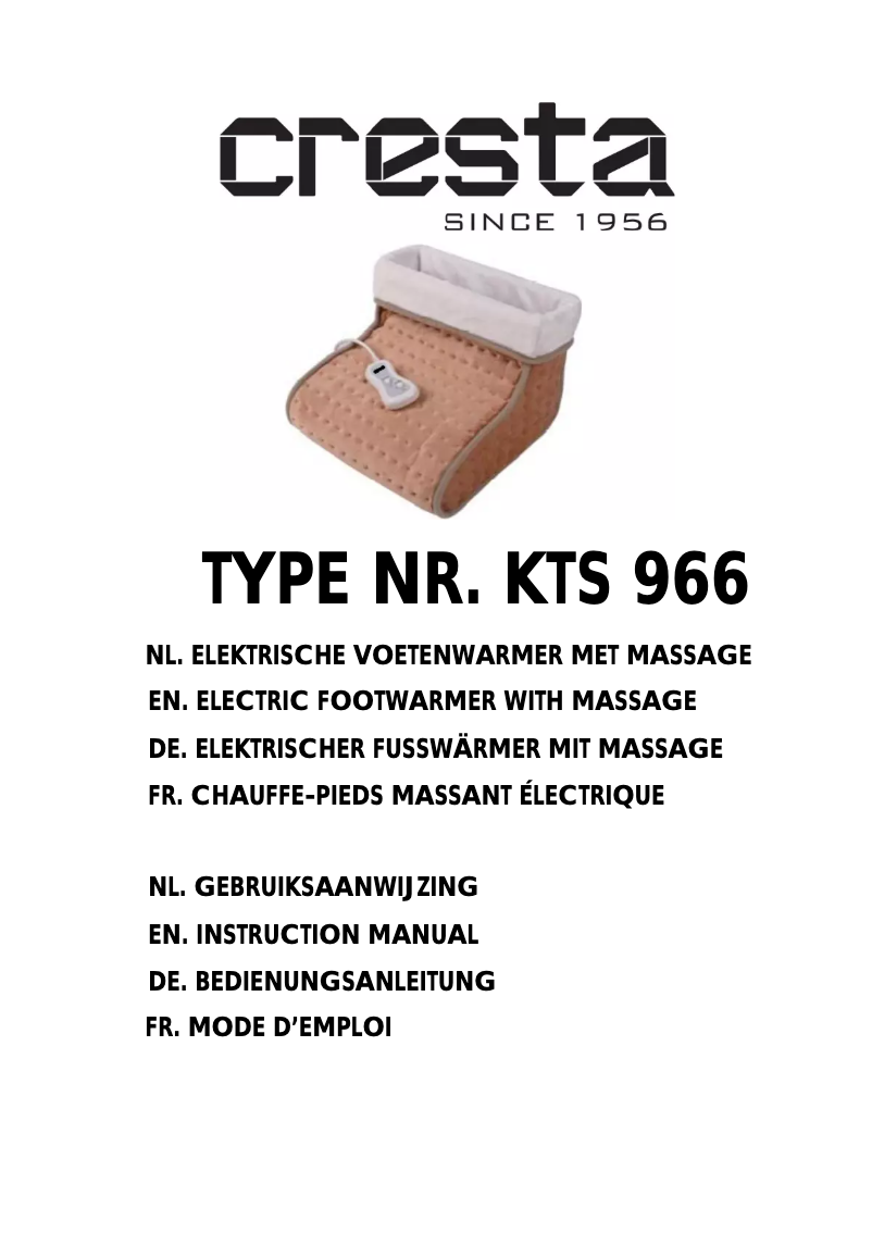 Page n°1 - Manuel utilisateur Cresta KTS 966