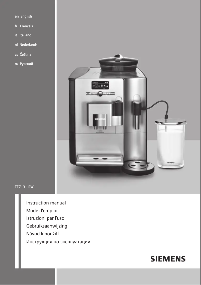 Page 1 de la notice Manuel utilisateur Siemens TE713501