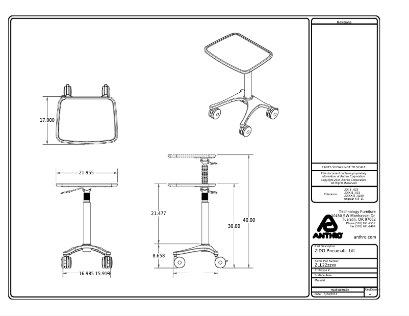 Page 1 de la notice Manuel utilisateur Anthro Zido cart