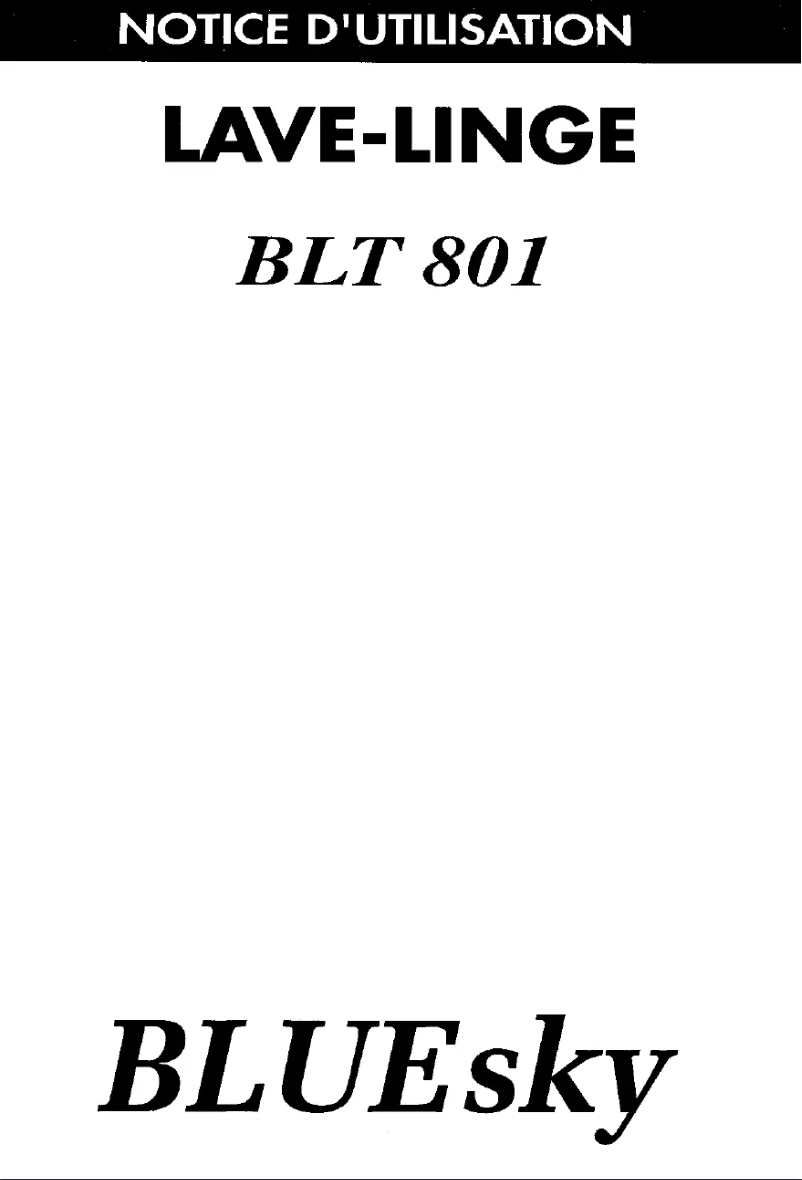 Page 1 de la notice Manuel utilisateur Bluesky BLT 801