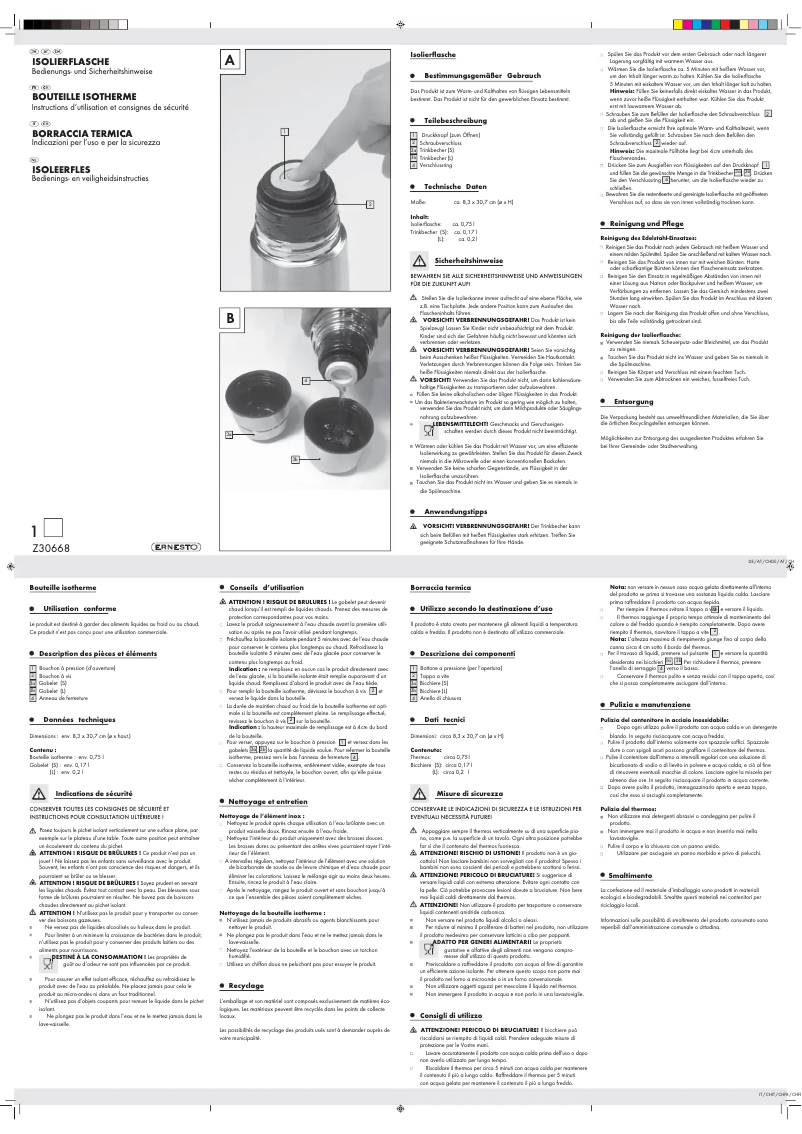 Page n°1 - Manuel utilisateur Ernesto Z30668