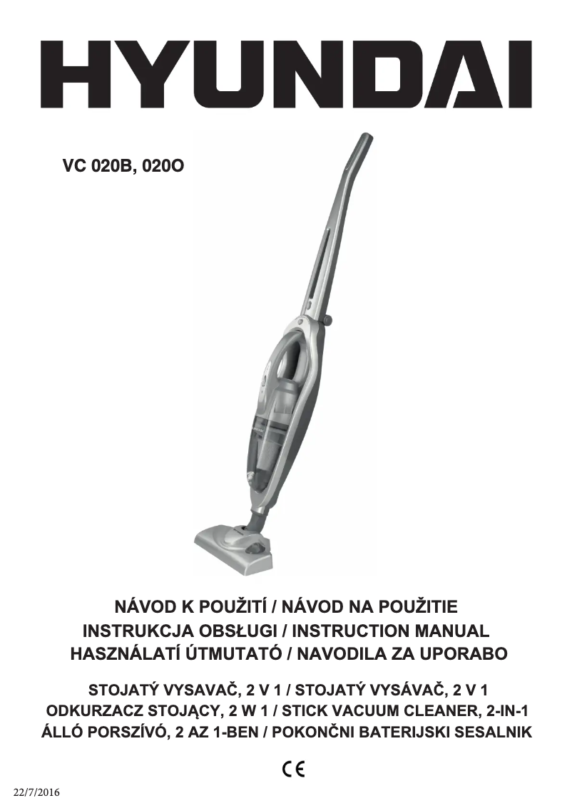 Page 1 de la notice Manuel utilisateur Hyundai VC 020B