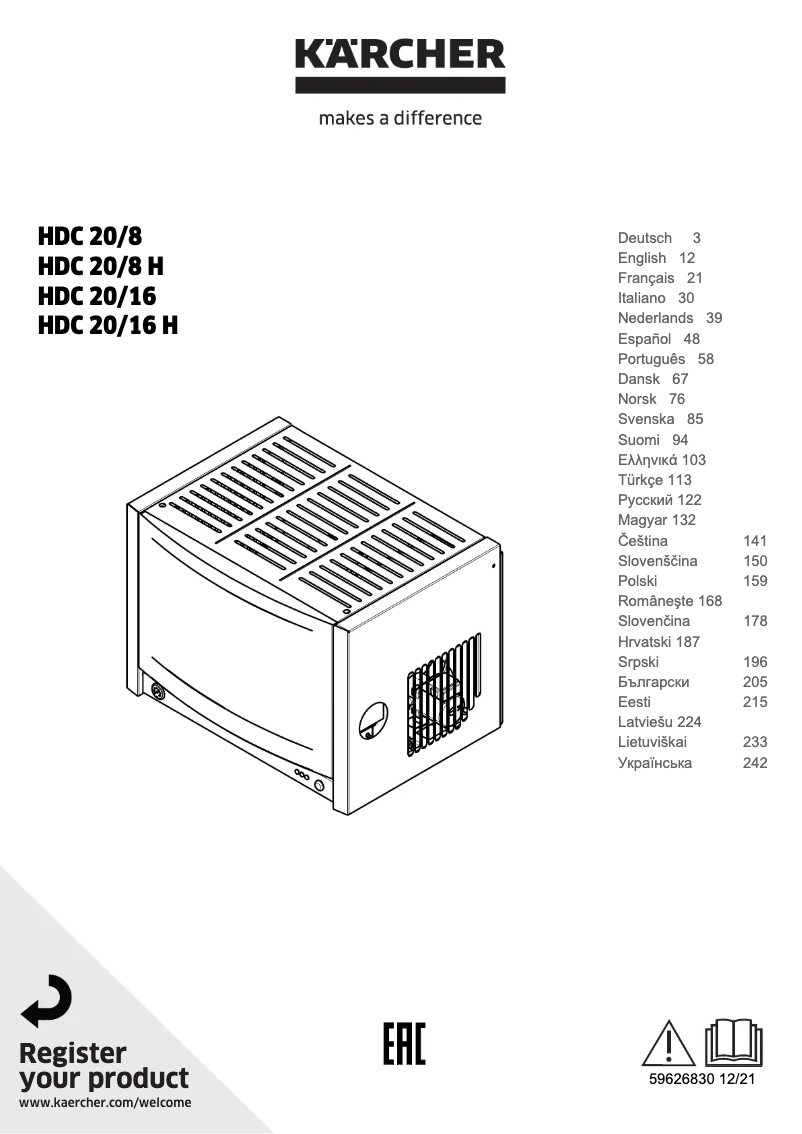 Page n°1 - Manuel utilisateur Kärcher HDC Classic