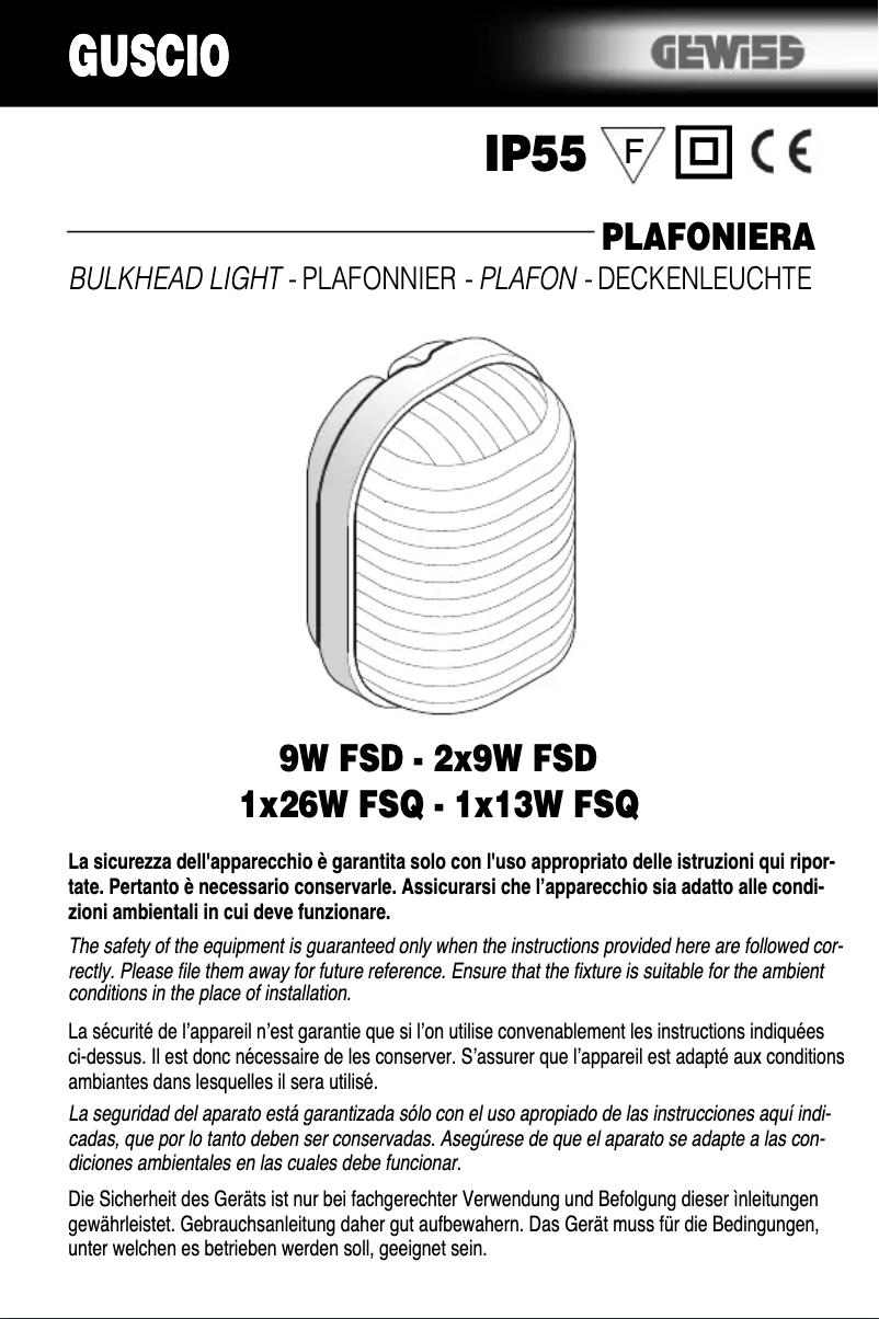 Page 1 de la notice Manuel utilisateur Gewiss GW80775