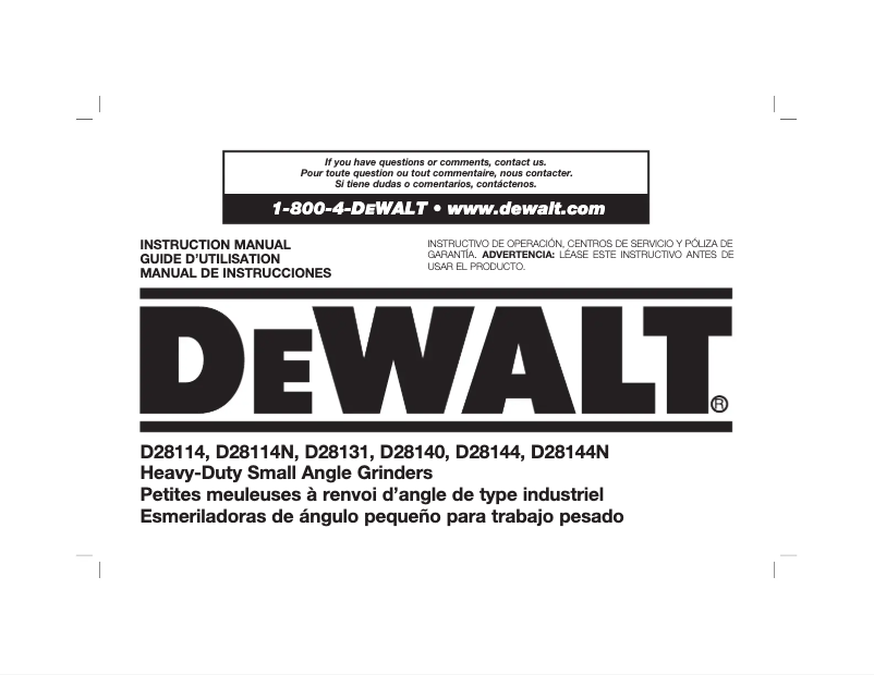 Página 1 del manual Manual de usuario DeWalt DWHT20327
